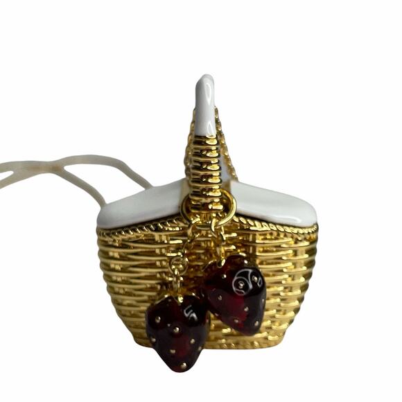 Kate Spade Picnic Perfect Basket Strawberry Pendant Long Necklace - Picture 5 of 9